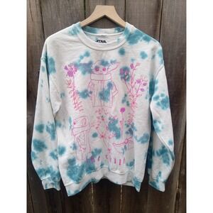 New Rare Tye Die Mandalorian Grogu Starwars Sweatshirt. M